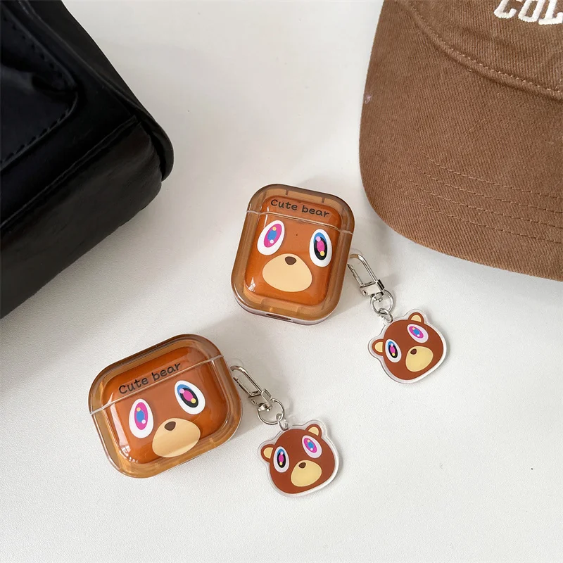 

Cute Cartoon Bear for AirPods Bluetooth Earbuds Charging Box Protective Earphone Case Fit for AirPods 4 Airpod 1 2 3 Pro Pro2