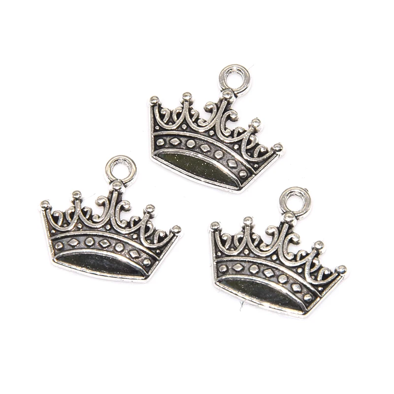 Wholesale 20pcs 5 Color Crown Charms Zinc Alloy Metal Pendants For DIY Necklace Bracelet Jewelry Accessories Making 18*15mm