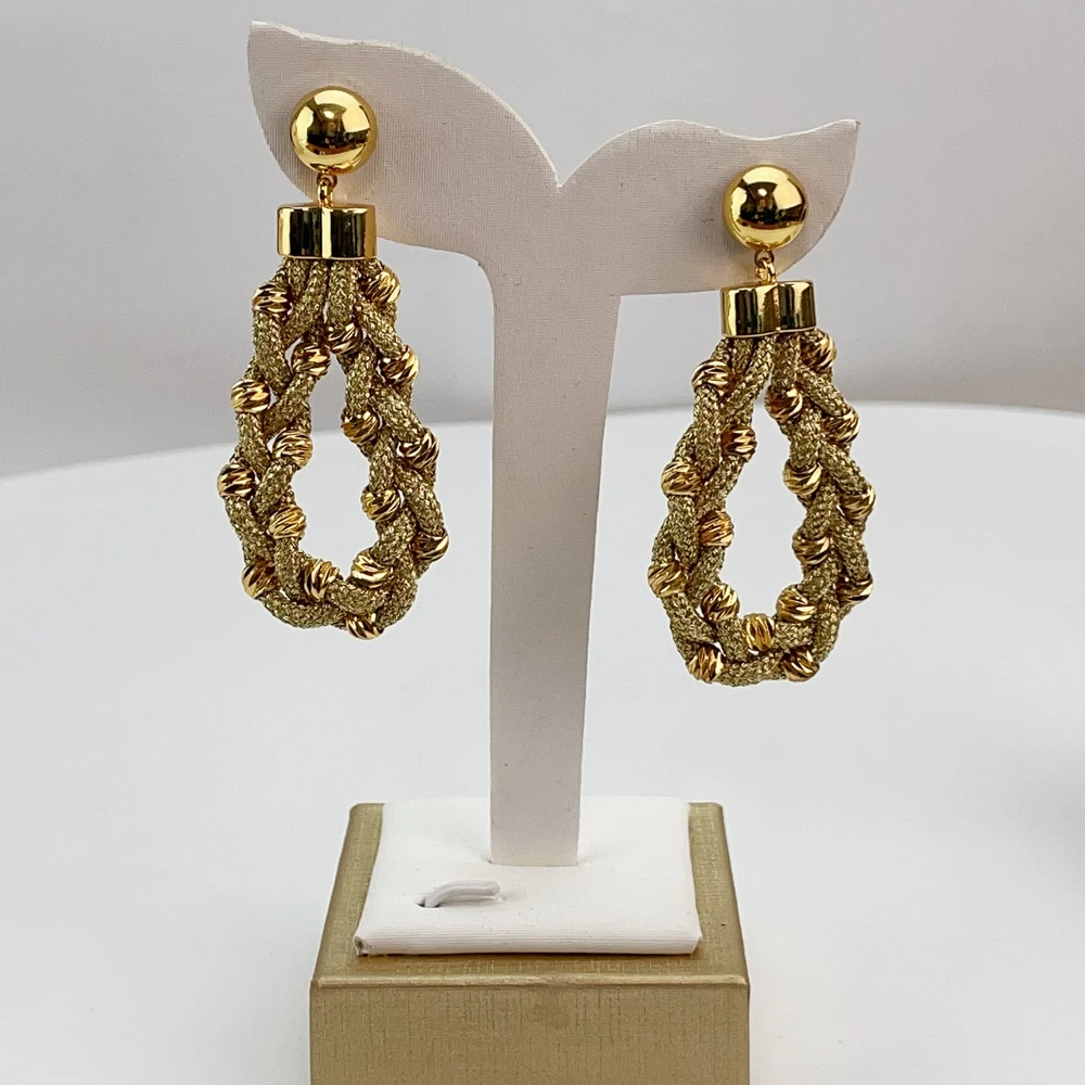 EMMA موضة دبي مطلية بالذهب الخرز القلائد أقراط خواتم مجموعات المجوهرات الجميلة للنساء هدايا مجوهرات حفلات الزفاف FHK21406 #5