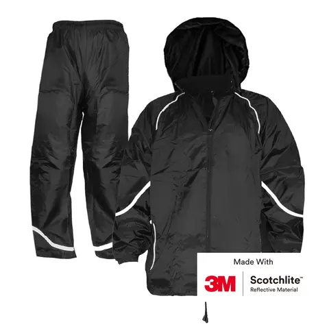 Salzmann Rain Suit - Water-Repellent and Windproof - Made with 3M Scotchlite
