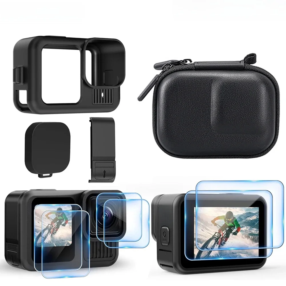 Pour GoPro Hero 13 protecteur d'écran coque en silicone sac de Protection en verre trempé couvercle d'objectif pour Go Pro Hero 13 accessoires noirs