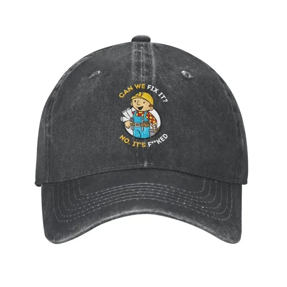 Bob The Builder Baseball Caps Classic Distressed Washed Can We Fix It Funny Repair Man Sun Cap Unisex Outdoor Summer Caps Hat