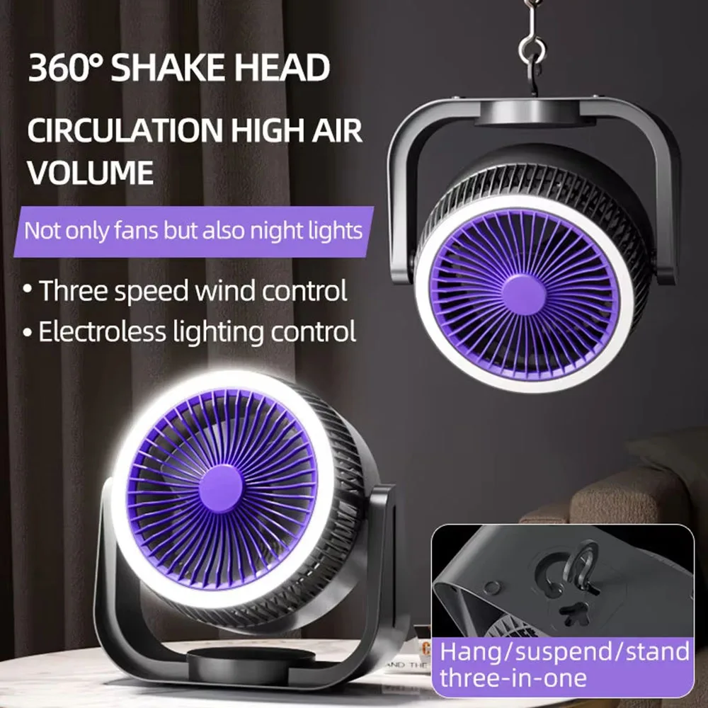 USB wiederaufladbarer tragbarer Ventilator, 2000 mAh, kabellose Ventilatoren für Camping und Outdoor, Mini-Tischventilator, Luftzirkulationsventilator, persönlicher Reise-Kühlventilator