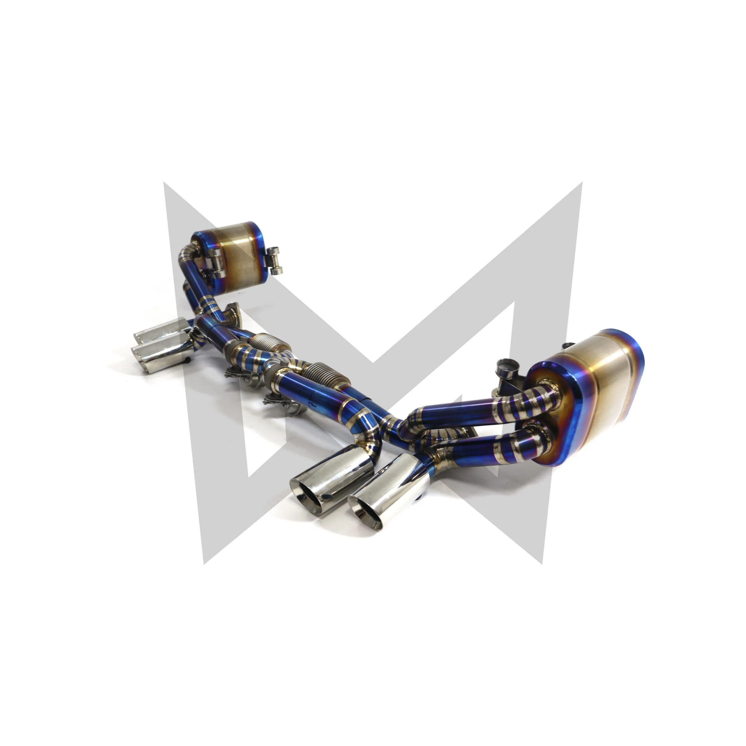 Suitable for Porsche 911 991.1 Carrera Titanium alloy bluing Catback Muffler With Valve Performance exhaust system