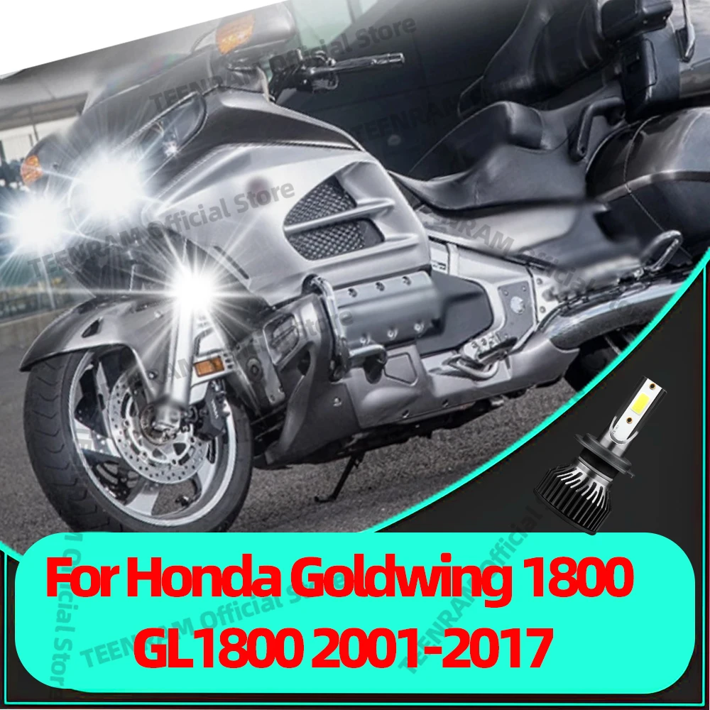AliExpress NONE 1PC H7 Motorcycle LED Headlight Bulb 6000K For Honda Goldwing 1800 GL1800 2001-2017 Turbo Motor Bike Headlamp