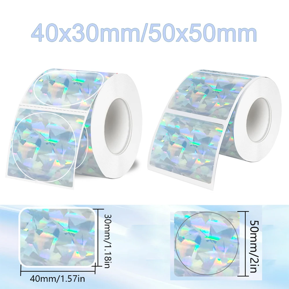 

1 рулон этикеток-наклеек, термоэтикетки, водонепроницаемая клейкая бумага 50x50 см, 40x30 мм для принтера этикеток Phomemo M110/M120/M200/M220/M221