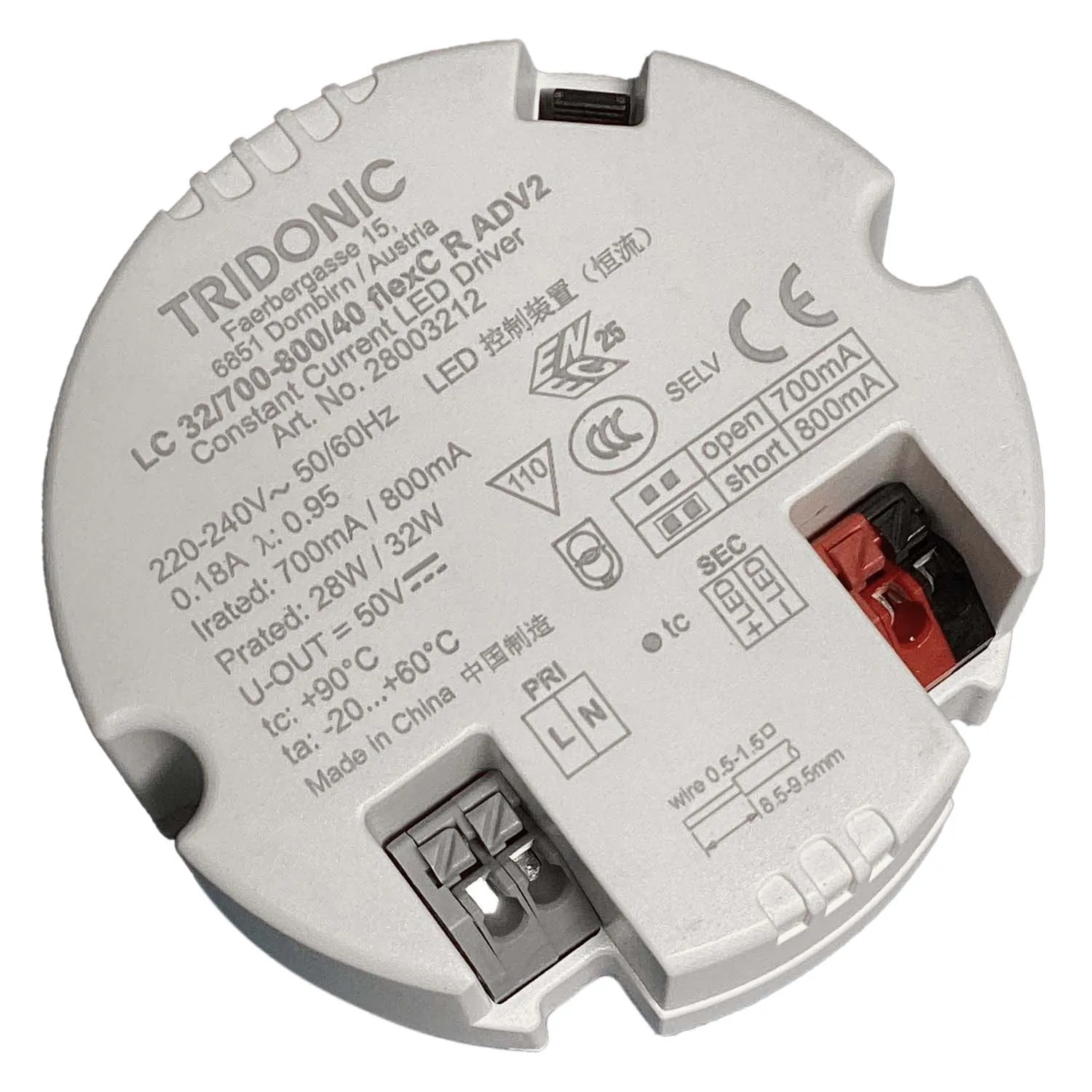 Fixed Output Built-in LED Driver Adjustable 250mA or 350mA Constant Current LED Driver 700mA or 800mA For Spotlights Area Wall