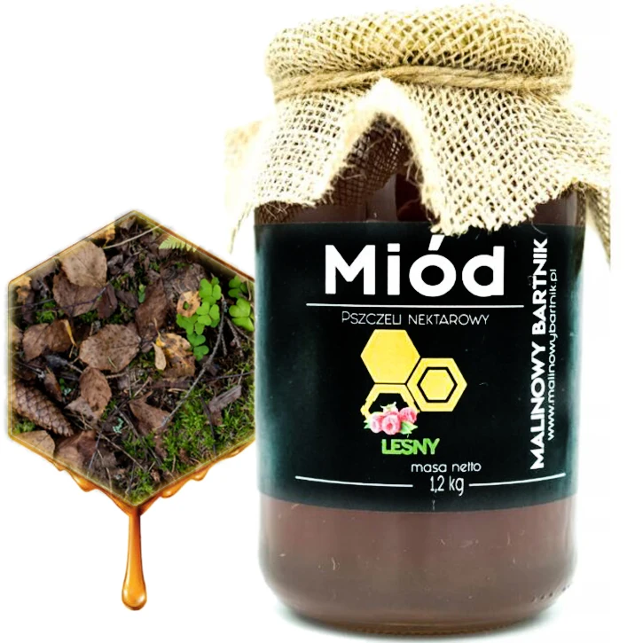 Miód Leśny Spadziowy - Nektarowy 1.2 KG - Tegoroczny 2024r. polska pasieka