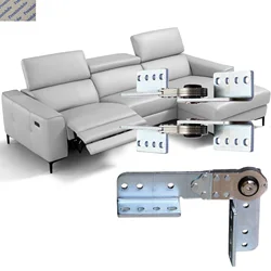 1Pair Smooth Low Noise Recliner Ratchet Hinge Angle Adjuster With L Backet Chair Sofa Armrest Headrest