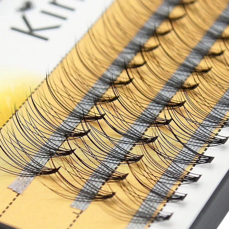 Kimcci Naturalne długie indywidualne Flare Lashes Cluster Sztuczne rzęsy 60 wiązek/pudełek Makijaż 10D Mink Przedłużanie rzęs Szczepienie — zdjęcie 2