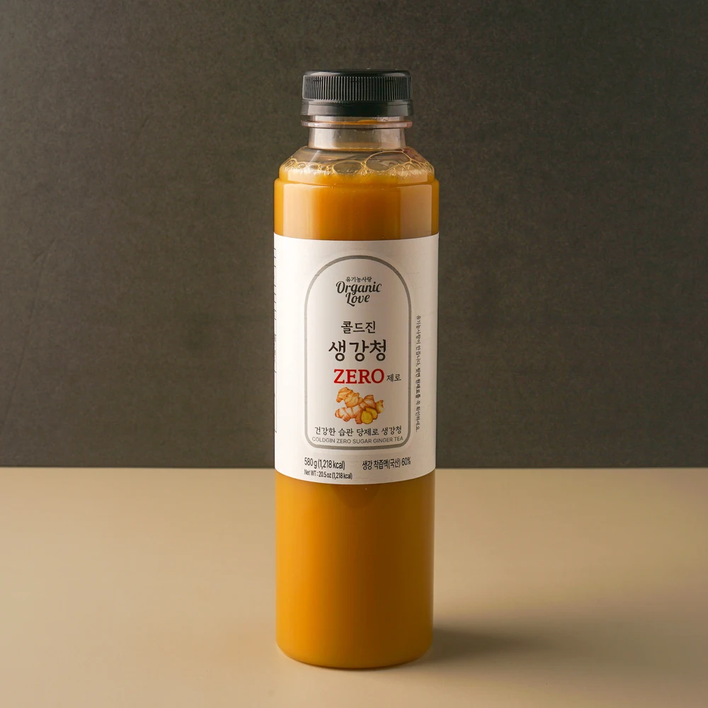 제로 생강청 유기농 생강 생강청 무가당 무설탕 국산 580g 콜드진