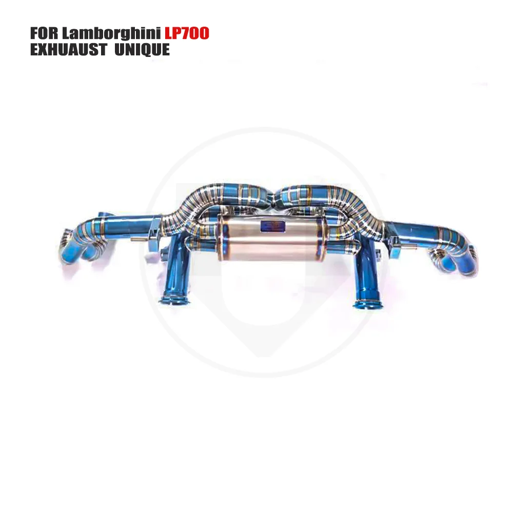 UNIQUE Titanium Alloy Exhaust Tail Section Downpipe With Valve is Suitable For Lamborghini Aventador LP700 Muffler Modification