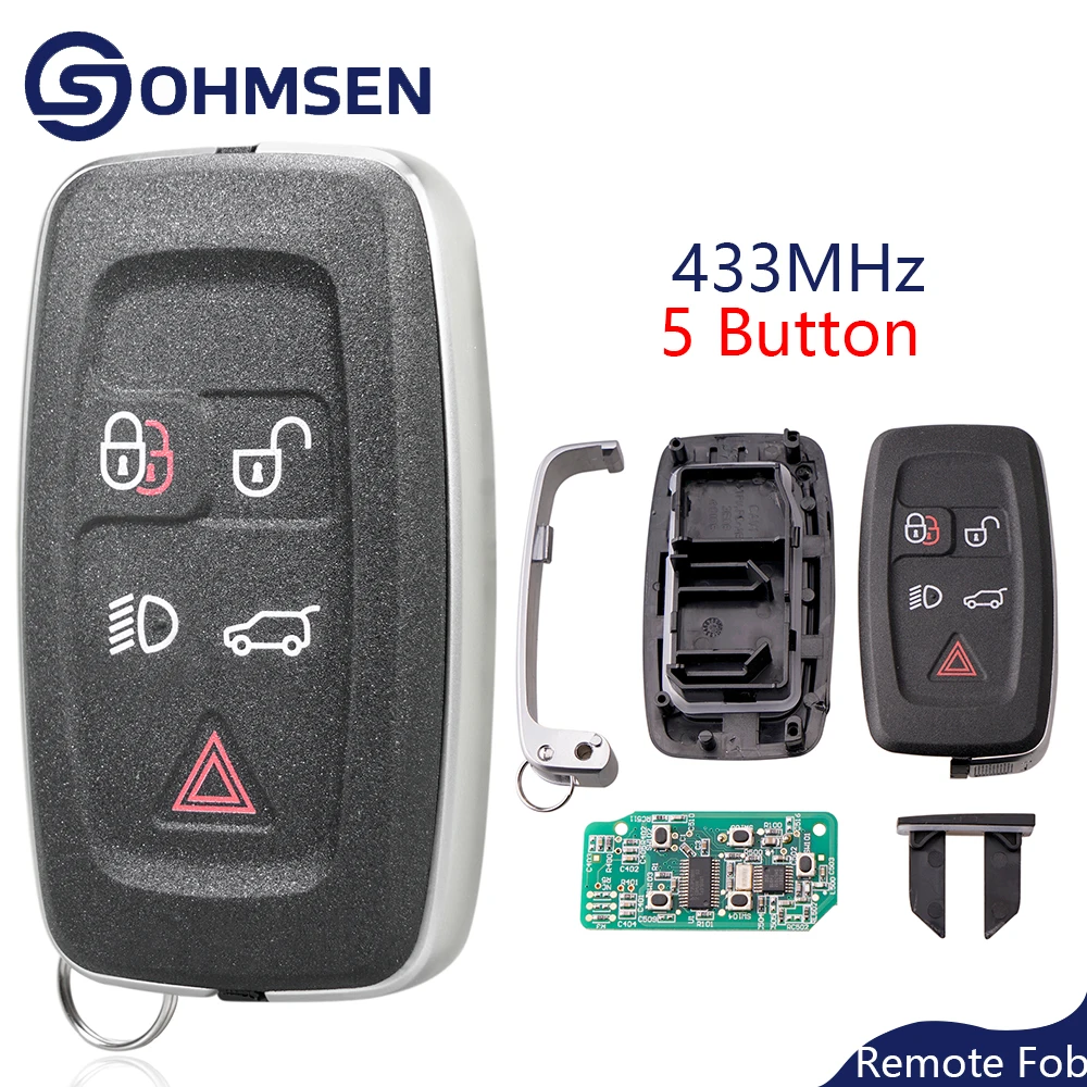 

OHMSEN Fob for Land Rover Discovery 4 Range Rover L322 Sport Evoque 5 Button 433MHz key Remote Key Fob