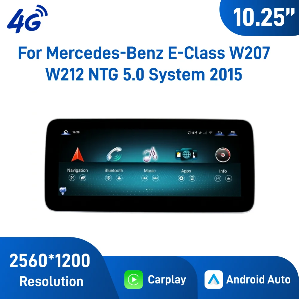FOR Mercedes-Benz E-Class W212 W207 2015 NTG5.0 10.25 Inch Android Car Radio Wireless CarPlay Android Auto GPS Navigation Multim