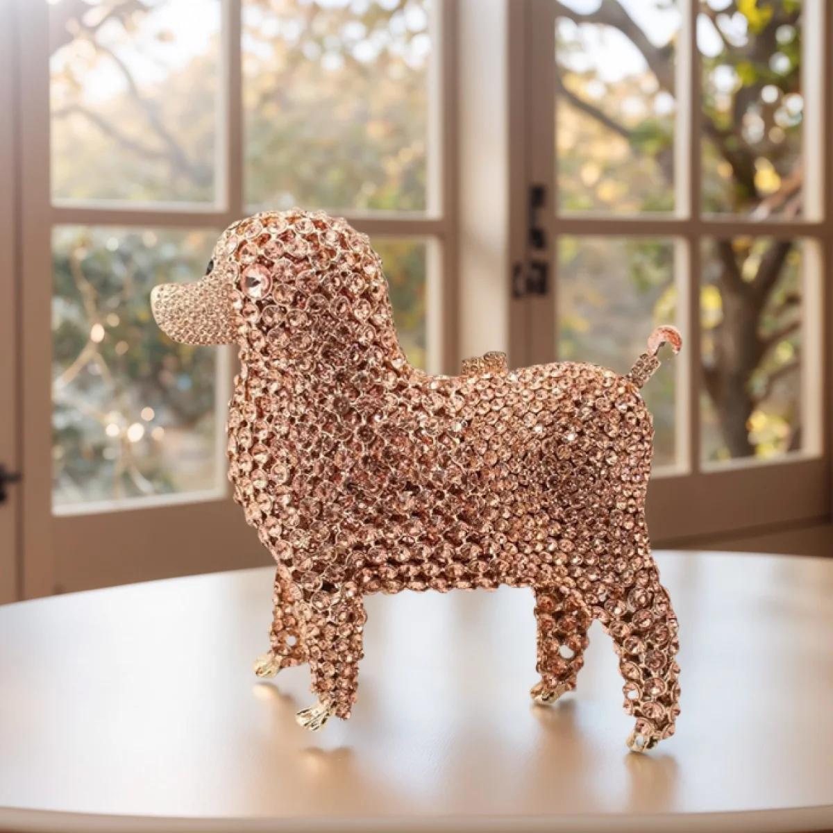 

Вечерняя сумочка со стразами и милыми животными для женщин, милый пудель, хрустальный клатч с бриллиантами, сумки для свиданий, вечеринки