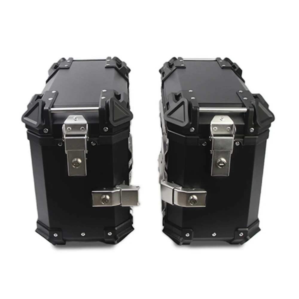 38L Aluminum Alloy Universal Motorcycle Side Luggage Case Rear Top Box Motorcycle Storage Trunk Lock Travel Toolbox