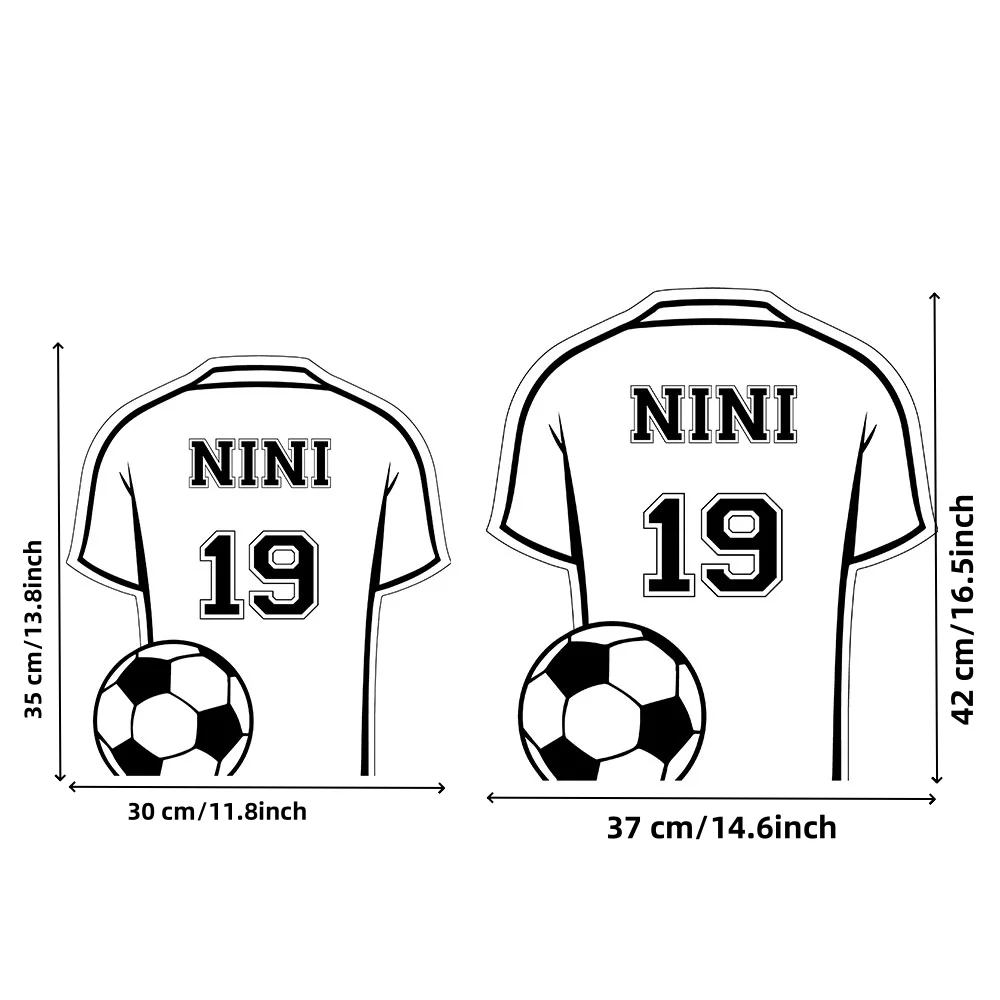 Personalised LED Football Shirt Mirror Light - Custom Name/Number USB Wall Decor , Birthday/Father’s Day Gifts for Football Fans