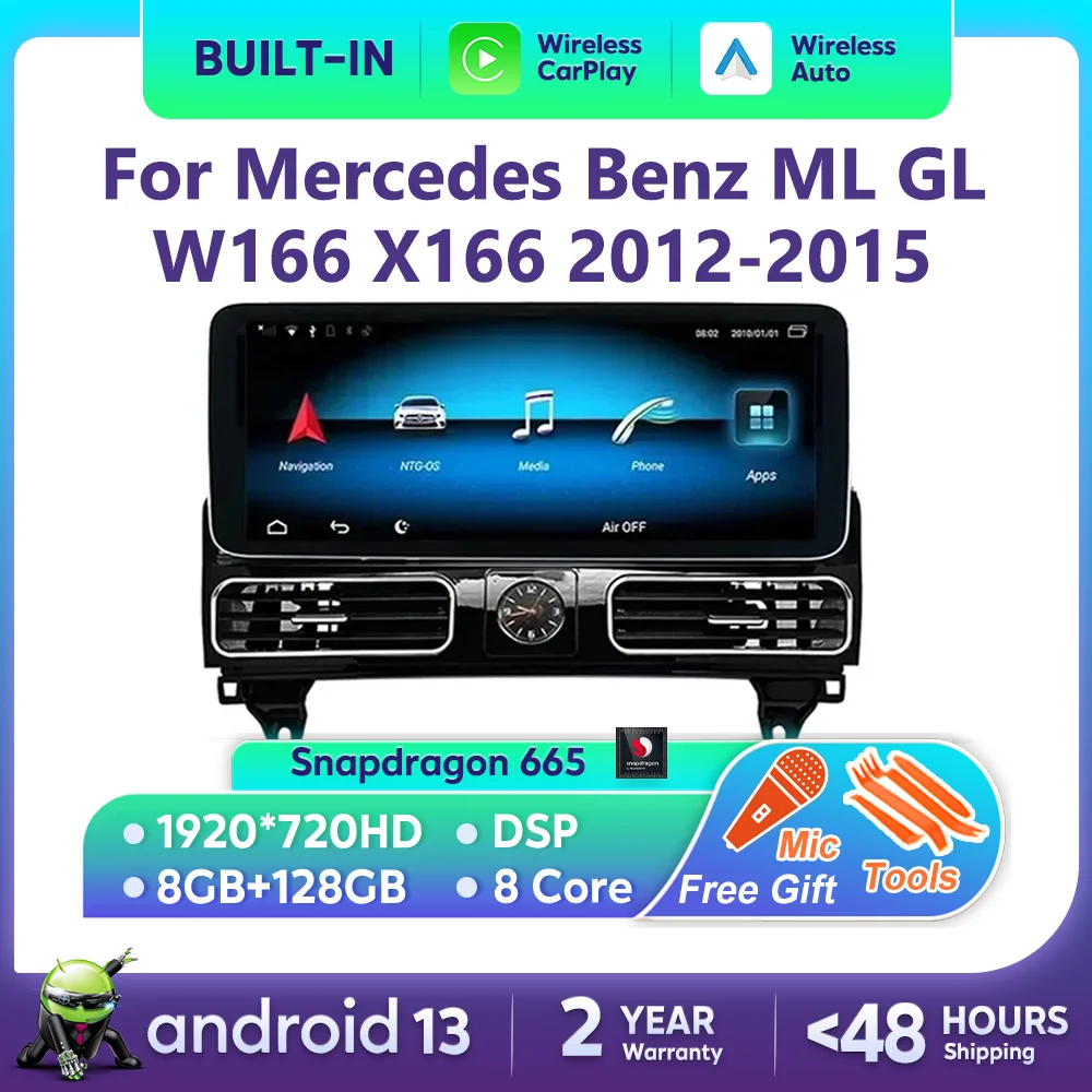 

Nunoo Car Radio Multimedia Player For Mercedes Benz ML GL W166 X166 2012-2015 WIFI DSP Android 13 Wireless Carplay Navigation