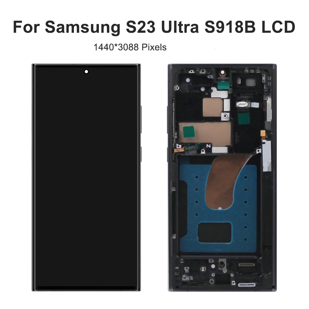 Para AMOLED S23 Ultra para Samsung S918B S918U S918W S918N S9180 pantalla LCD reemplazo del ensamblaje del digitalizador de pantalla táctil