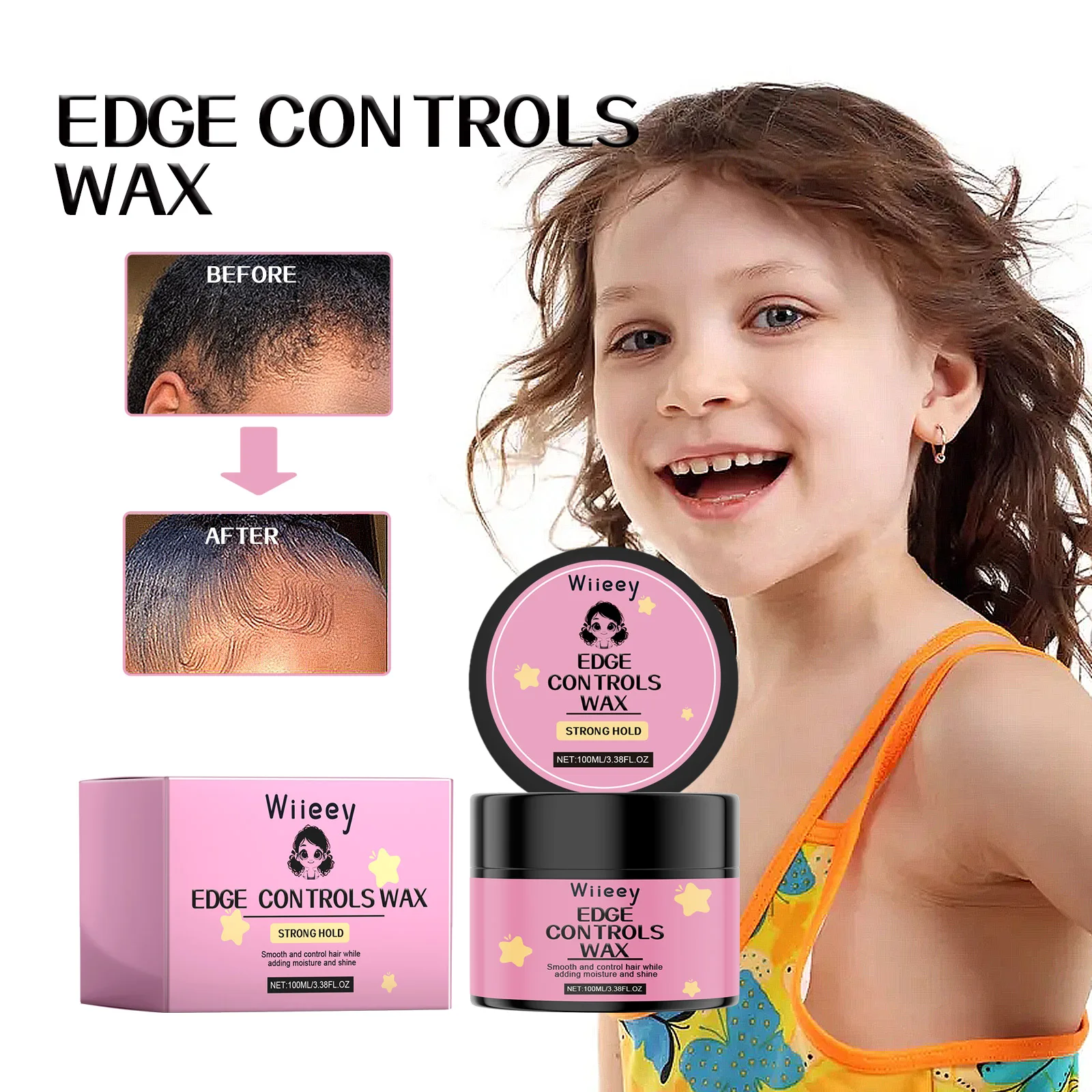 Edge Controls Wax Strong Hold Smooth and Control Tidying Hair Smoothing Frizz Long-lasting Styling Fixing Hair Wax