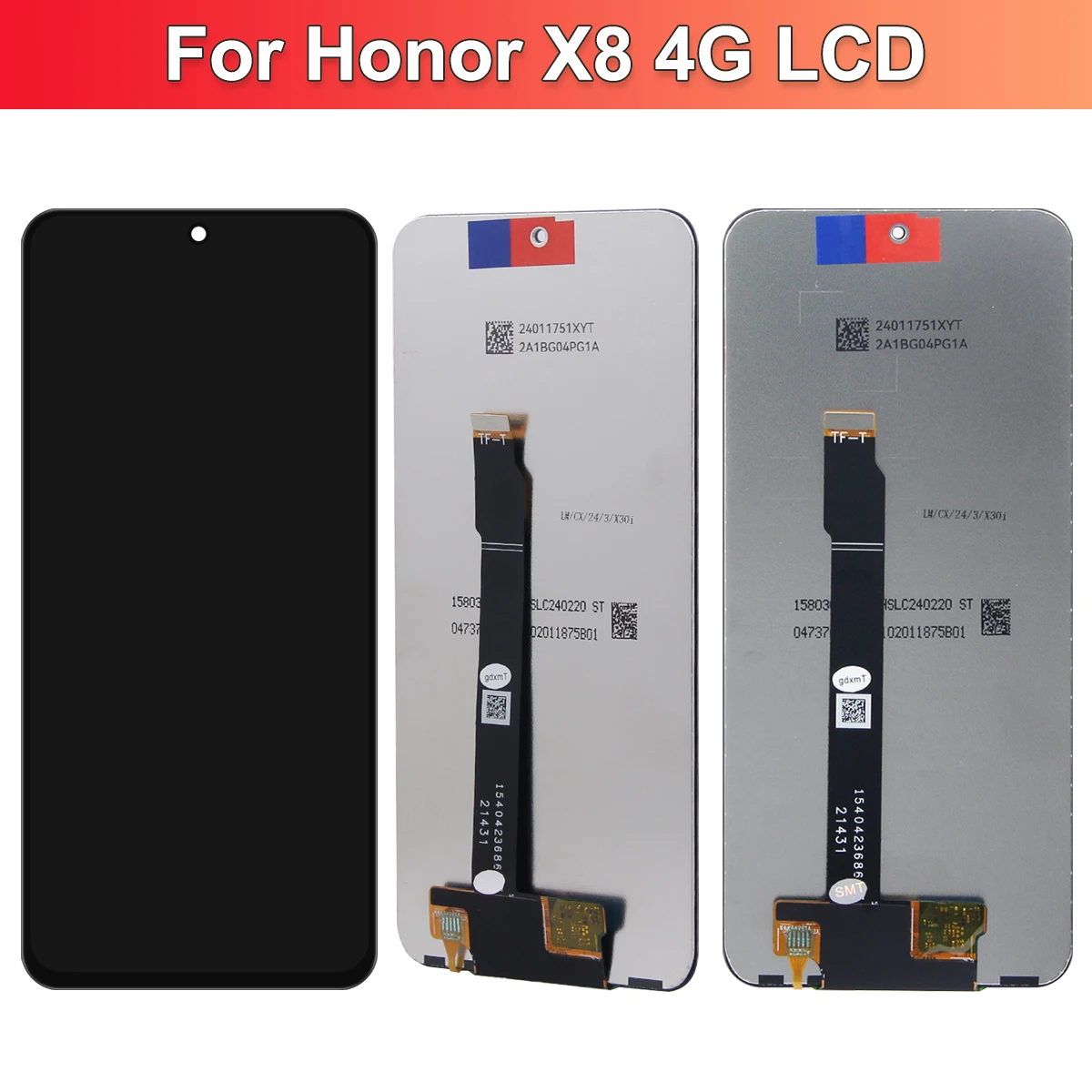 6.7\'\' For Honor X8 4G LCD Touch Screen Digitizer Assembly For Honor X8 2022 TFY LX1 LX2 LX3 Display With Frame Display  ﻿