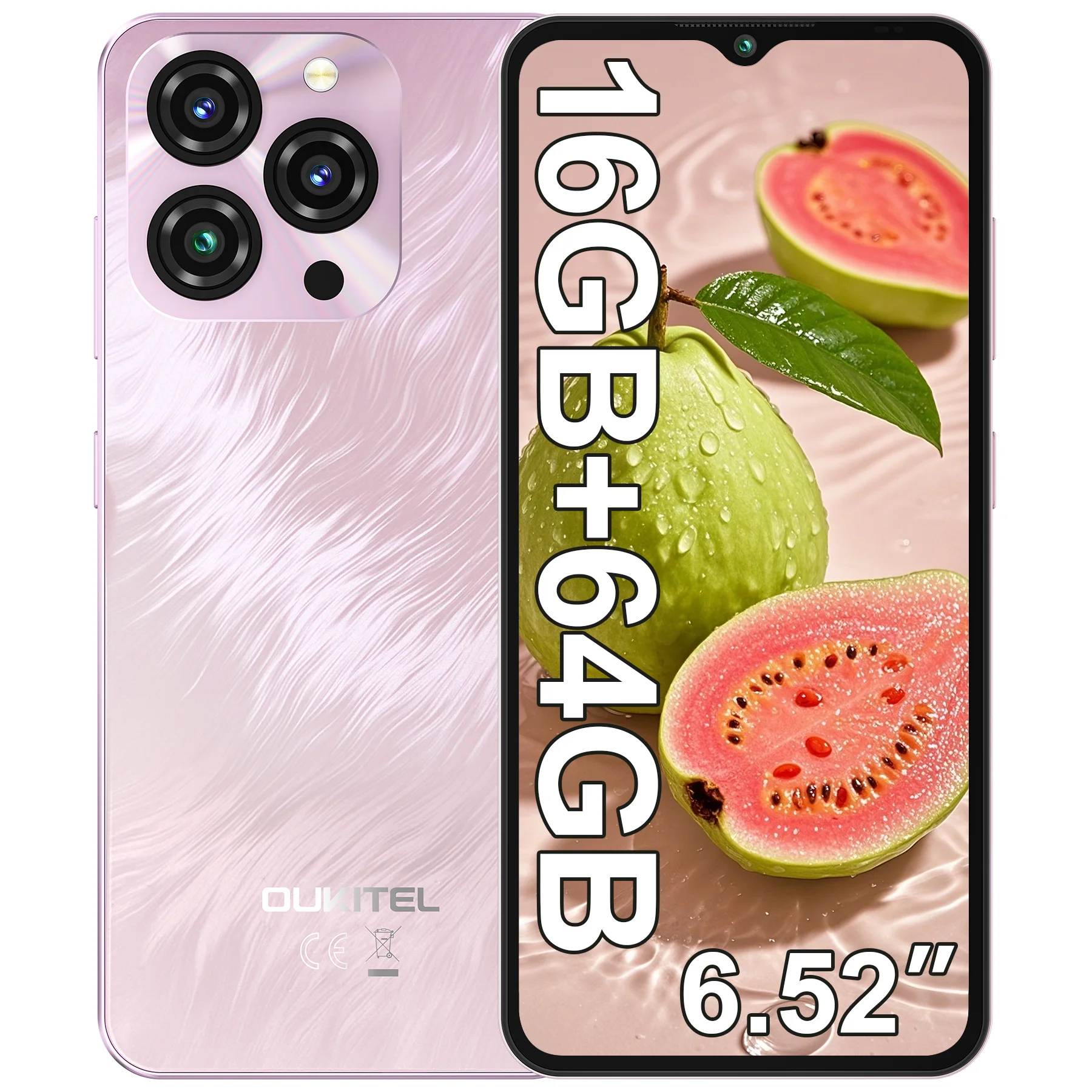 OUKITEL C3 Android 14 Cell Phone Unlocked-5000mAh Battery, 6.52'' Waterdrop Screen-16GB RAM+64GB/TF 1TB ROM Smartph