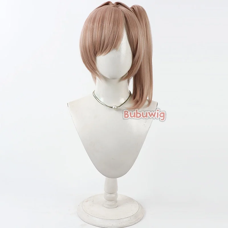 Bubuwig Synthetic Hair Bready Cosplay Wigs Nikke The Goddess of Victory Bready 40cm Long Pink Brown Ponytail Wig Heat Resistant