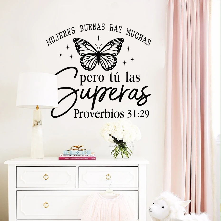 

Spanish Women Inspirational Quotes Watercolor Wall Sticker Art Decal Bedroom Living Room Corridor Office Interior Home Decor