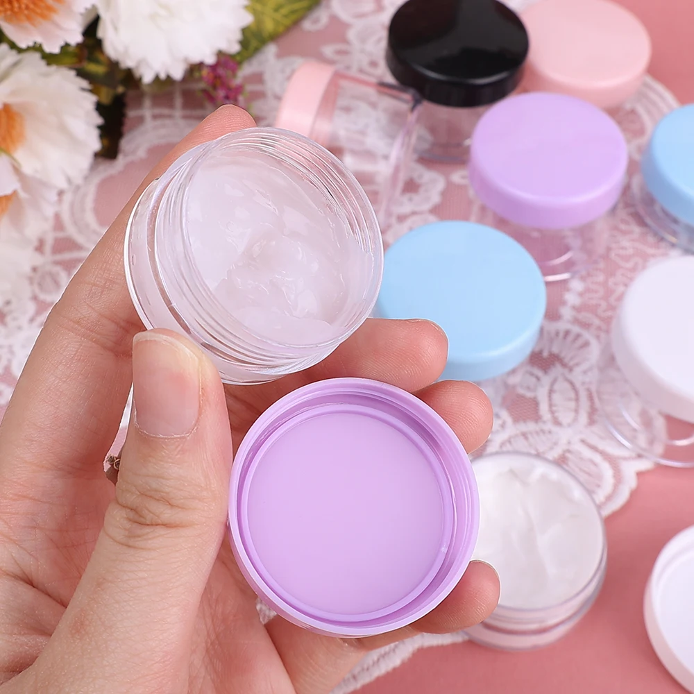 กล่องใส่ครีมหน้า10/20กรัมบรรจุภัณฑ์เครื่องสำอาง1ชิ้นกล่องเปล่าขวดรีฟิลขนาดเล็กหม้อพลาสติกสำหรับเดินทาง