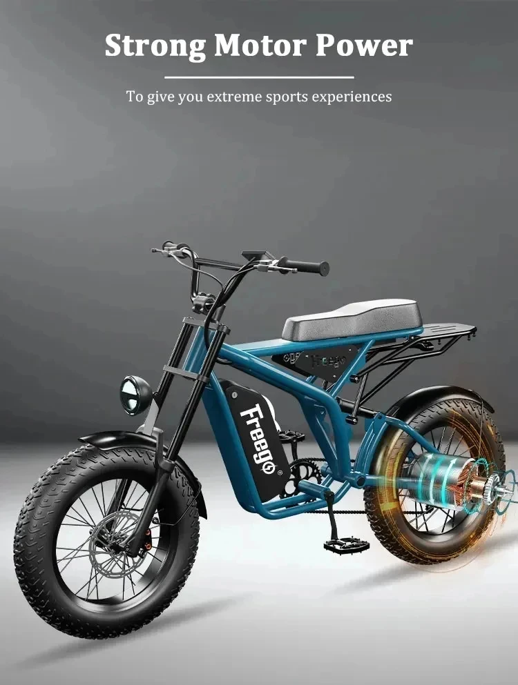 Fat Tire Electric Bike 48V 22.5AH 1400W High Power Fat Tire Electric Bicycle Full Suspension Mountain Electric Bike