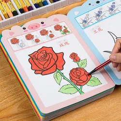 Libro de pintura y colorear de acuarela para niños pequeños de 3 a 6 años, libro de trabajo de dibujo de jardín de infantes y libro de arte