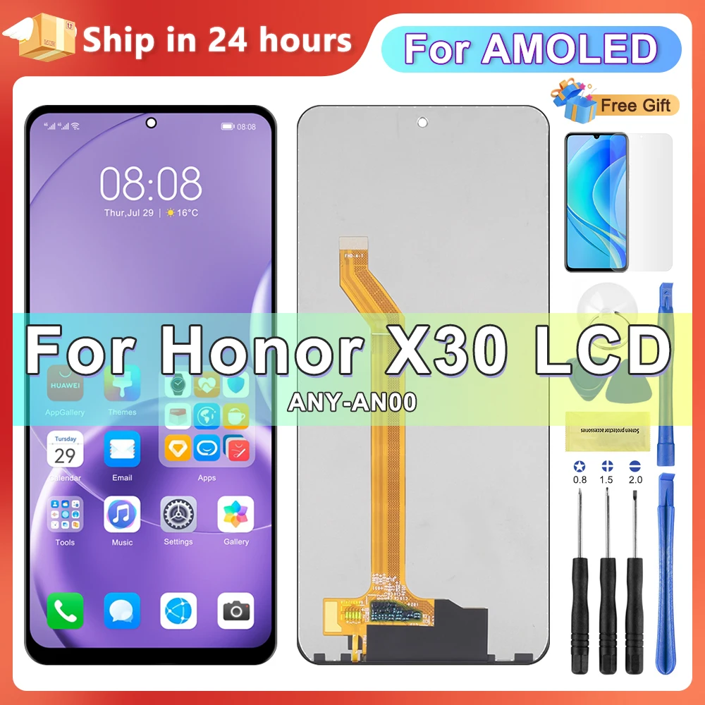 AMOLED Display for Huawei Honor x30 LCD ANY-AN00 with frame Display Touch Screen Digitizer Assembly Replacement Parts