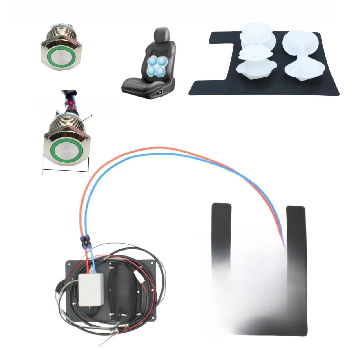 Car Seat back Electric Massage Lumbar Cushion back support universal 12 V car-styling 4 way airbag massage heated car cover