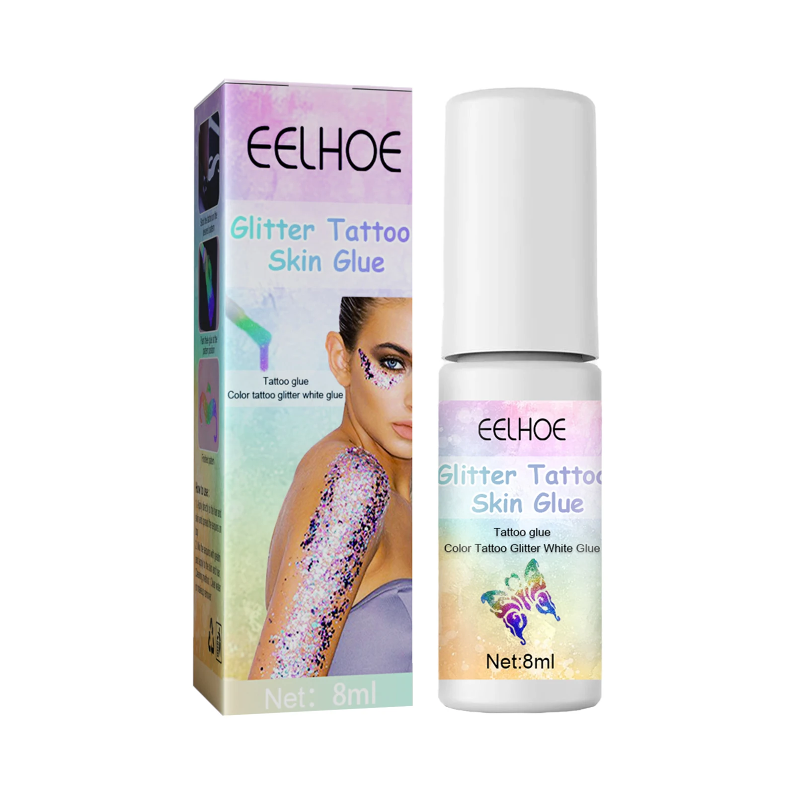 Eelhoe Flash Tattoo Skin Glue Stage Show Makeup Glitter Face Eye Makeup Body Arm Thigh Painting Flash Tattoo Glue