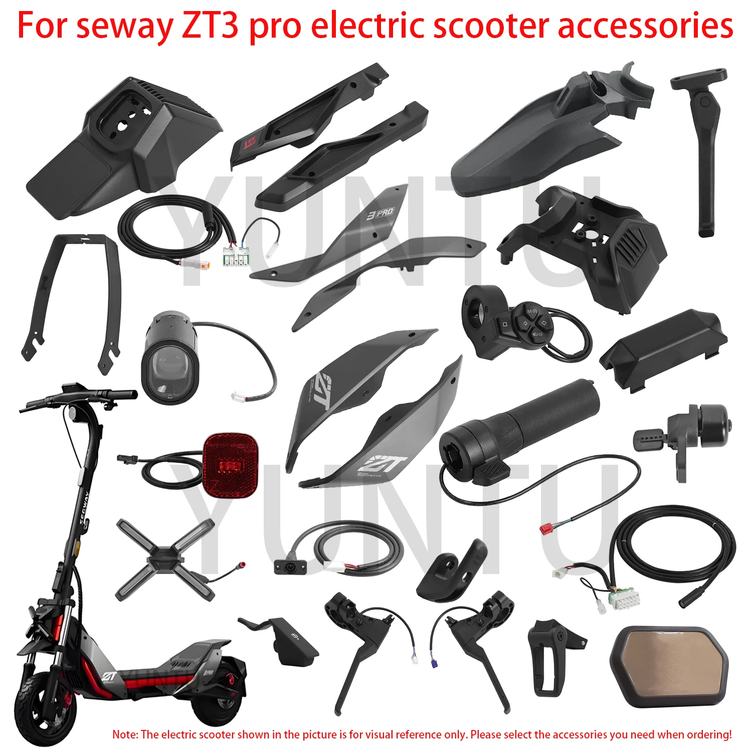 Accesorios para patinete eléctrico Segway ZT3 pro, interruptor de luz delantera/trasera, cubierta decorativa, cable de conexión y otros accesorios