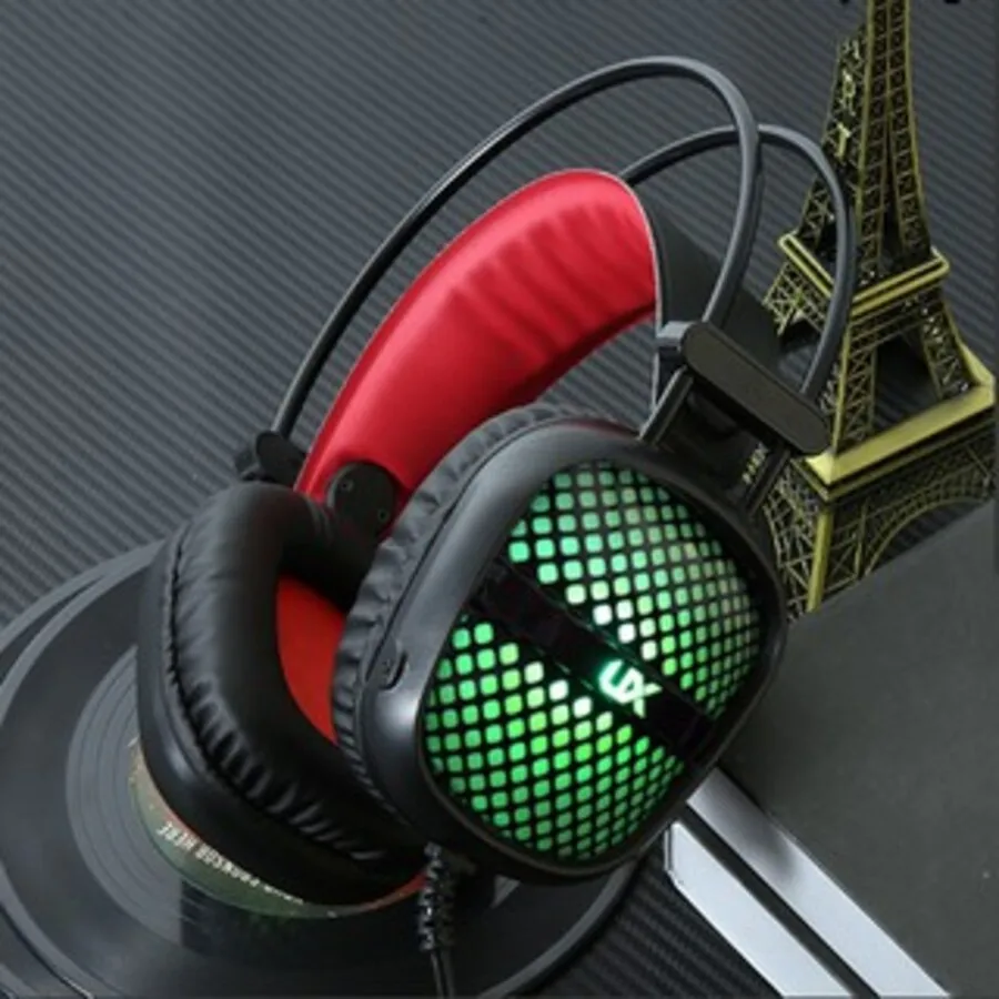 Fone de Ouvido Gamer LED RGB Headphone Headset vermelho e preto - FOG-3 - Envio Rápido P/ Todo o Brasil