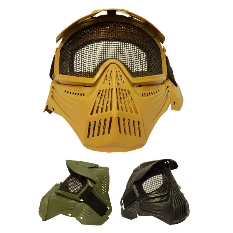 AliExpress Tactical Full Face Mask Cycling Windproof Full Face Cover Steel Mesh Breathable Protective Head