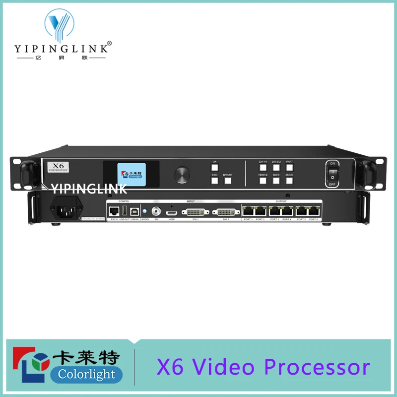 

Colorlight X6 Video Processor Controller With 6 LAN Ports 3.9 Million Pixels Full Color LED Screen SDI Input