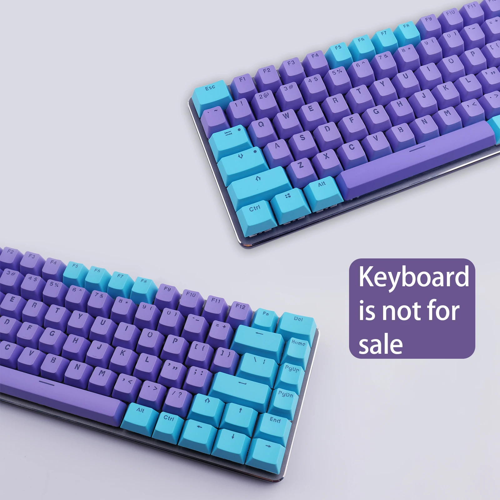 RK 64 68 82 84 teclas PBT Material, OEM altura Teclado mecánico Keycap doble retroiluminado Impresión de palabras transparente