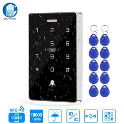 NFC Dual Frequency 125KHz + 13.56MHz RFID Keyboard IP68 Waterproof Access Control Keypad Touch Password Door Lock System WG26/34