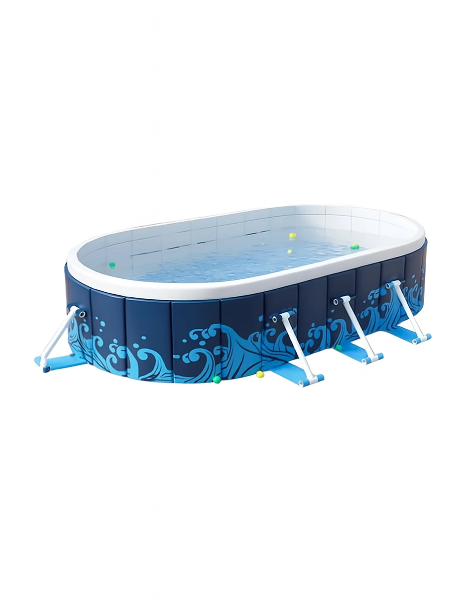 Alberca Piscina Plegable Facil De Armar Estructural 260x165 Azul familiar