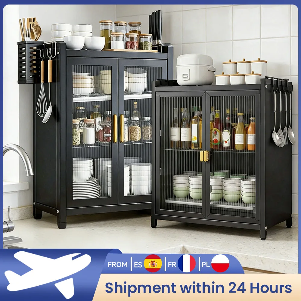 Meuble de rangement de cuisine de type porte, étagère à 2/3 niveaux pour épices, ustensiles et vaisselle, étagère autoportante, armoire de rangement gain de place