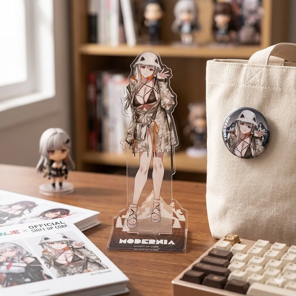 Grave Warrior Acrylic Stand 15cm Blondegirl Anime Figure Shaker Badge Metal Camouflage Hoodie Streetwear Desk Keychain Gift