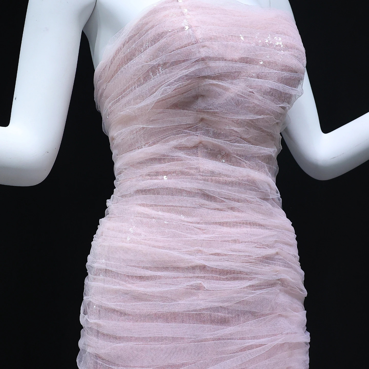 샤론 사이드 우아한 핑크 스트랩리스 두바이 이브닝 원피스, 스팽글 아랍어, 웨딩 원피스 가운, SF409 맞춤형