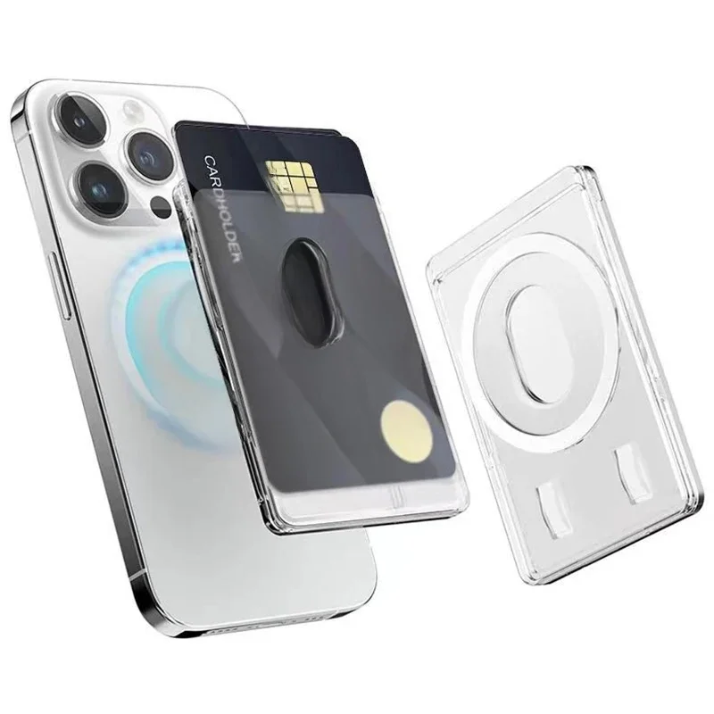 Przezroczysty portfel magnetyczny na telefon 15 Pro Max 14 12 13 dla S24Ultra S23 Magnetyczny uchwyt na kartę Torba na telefon Akcesoria — zdjęcie 2