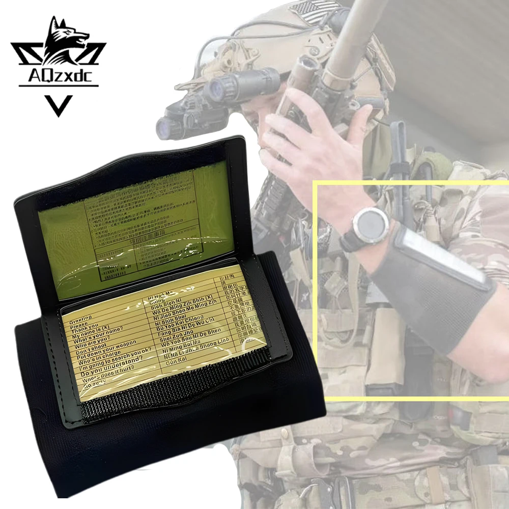 

Tactical Cheat Sheet Wrist Bag Airsoft Mission Quick View Wristband Portable Wrist Packet for Outdoor Hunting Shooting Training