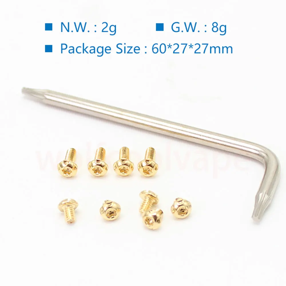 SXK juego de tornillos Torx de repuesto, Kit de acero inoxidable para SXK BB 70W / DNA 60W, caja de estilo Mod, 9 piezas