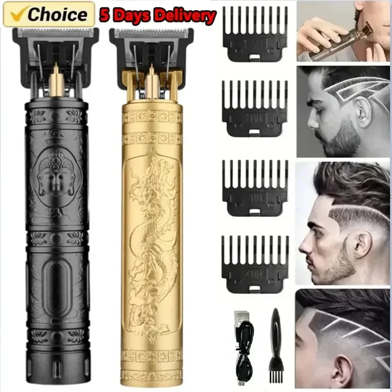 2024 Professional Hair Clipper for Men T9 Electric Hair Cutting Machine Barber Shaver Rechargeable Hair Trimmer Beard Shaving