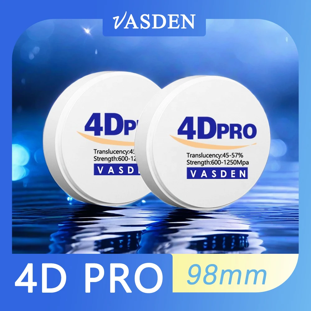 Imagem -06 - Disco de Trituração Multicamada Dental de Zircônia Vasden Bloco Zirconia 98 mm 6001250mpa a2 a3 A3.5 Cores 4d Pro 98 mm