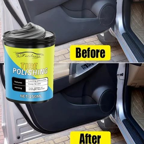 Car interior seat leather repair cream, car plastic repair agent, restores black shine - long-lasting car polish, suitable for d